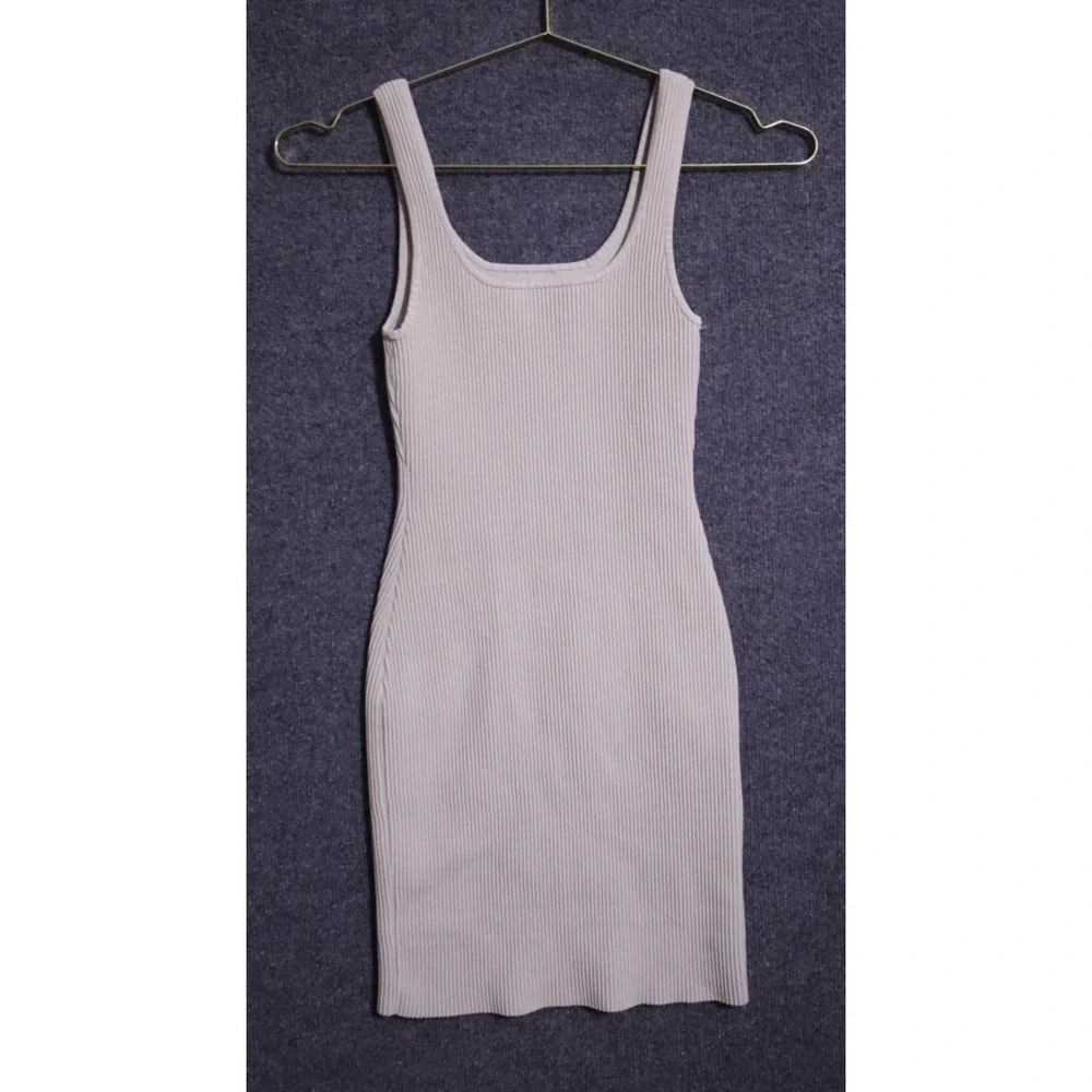 Aritzia BABATON Sculpt Knit Cami Mini Dress Women 2XS Matte Pearl‎ Beige NWOT